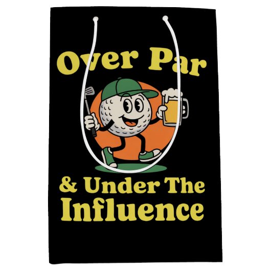Over Par and Under The Influence Golf Drinking Medium Cadeauzakje (Voorkant)