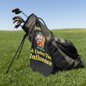 Over Par en Onder de Invloed Golf Drinken Golfhanddoek (Groen)
