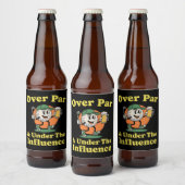 Over Par en Onder Invloed Golf Drinken Bier Etiket (Flessen)