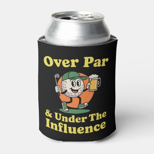 Over Par en Onder Invloed Golf Drinken Blikjeskoeler (Blikje Voorkant)