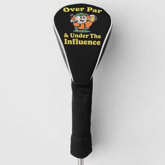Over Par en Onder Invloed Golf Drinken Golfheadcover (Voorkant)