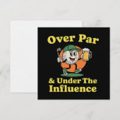 Over Par en Onder Invloed Golf Drinken  Kaart (Voorkant / Achterkant)