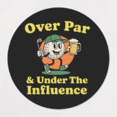 Over Par en Onder Invloed Golf Drinken Labels (Design 1)