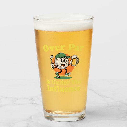 Over Par en onder invloed golfdrinken  Glas (Voorkant gevuld)