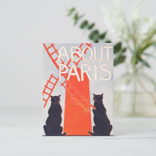 Over Parijs - Edward Penfield -  kat art Crop Briefkaart (Staand voorkant)