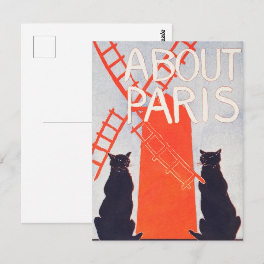 Over Parijs - Edward Penfield -  kat art Crop Briefkaart (Voorkant / Achterkant)