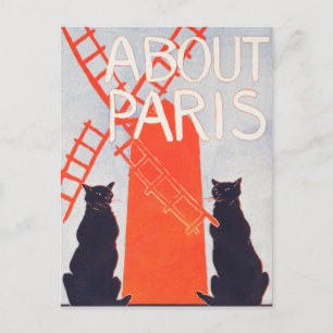Over Parijs - Edward Penfield -  kat art Crop Briefkaart