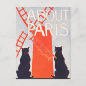 Over Parijs - Edward Penfield -  kat art Crop Briefkaart (Voorkant)