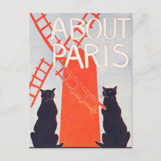 Over Parijs - Edward Penfield -  kat art Crop Briefkaart (Voorkant)