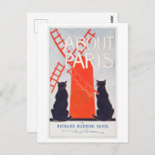 Over Paris (1895) - Vintage Poster Briefkaart (Voorkant / Achterkant)