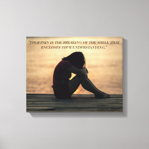 Over pijn door Kahlil Gibran Canvas Afdruk