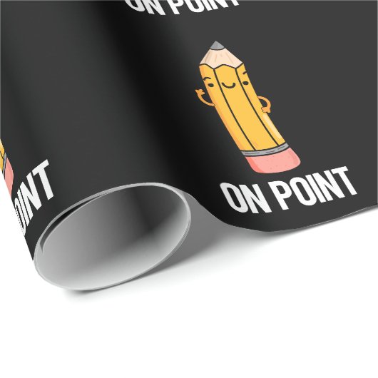 Over Point Funny Pencil Pun Dark BG Cadeaupapier (Rol Hoek)