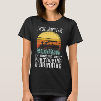 over Pontooning en Drink Pontoon Boat Kapitein T-shirt