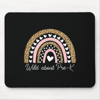 Over Pre-k Leopard Rainbow Teacher Terug naar scho Muismat