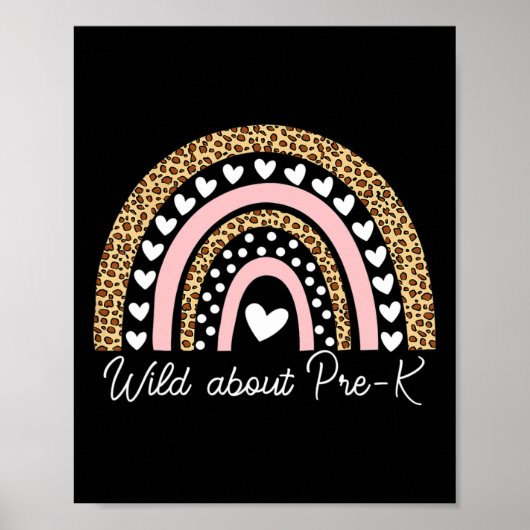 Over Pre-k Leopard Rainbow Teacher Terug naar scho Poster (Voorkant)