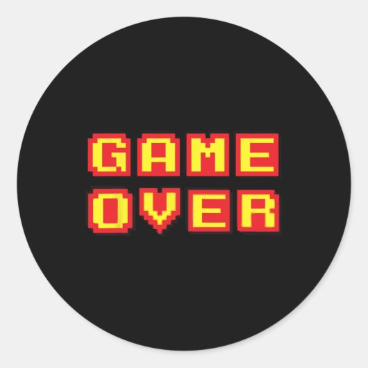 Over Retro Videogames Gaming Gift Arcade Ronde Sticker (Voorkant)