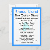 Over Rhode Island Briefkaart (Voorkant / Achterkant)