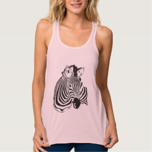 Over Safari Zebra Animal Print Tanktop
