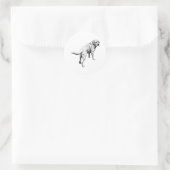 Over-schouder lab, staart in beweging ronde sticker (Tas)