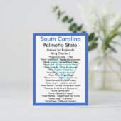 Over South Carolina Briefkaart (Staand voorkant)