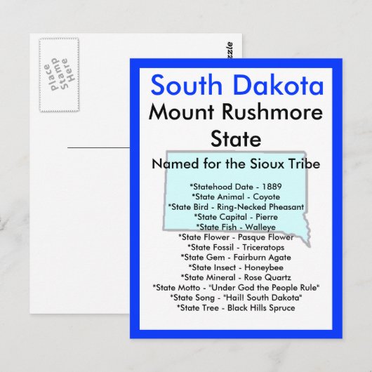 Over South Dakota Briefkaart (Voorkant / Achterkant)