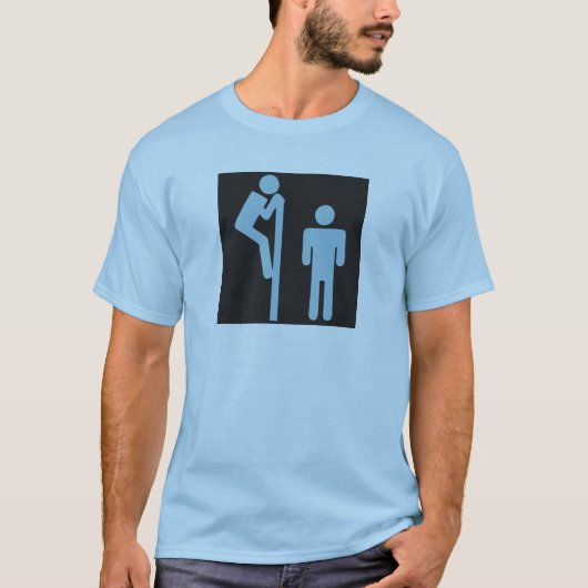 Over Stall Peeper Voyeur Public Restroom T-shirt (Voorkant)