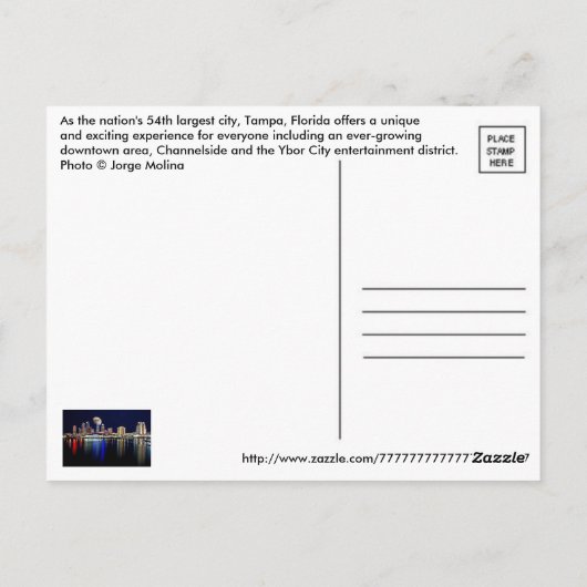 OVER TAMPA BAY. BRIEFKAART (Achterkant)