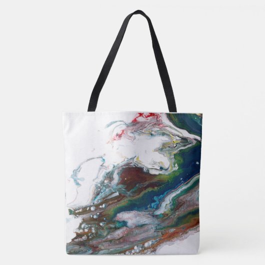 over tas 18"l x 18"w; Bandje: 28 inch l (Voorkant)