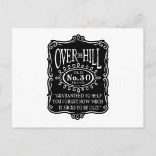 Over The Hill 30th Birthday Briefkaart