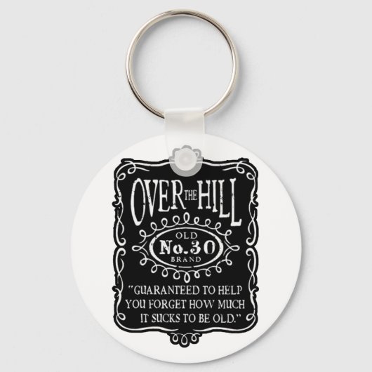 Over The Hill 30th Birthday Sleutelhanger (Voorkant)