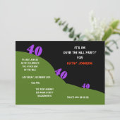 Over the Hill 40th Birthday Party Uitnodigingen (Staand voorkant)