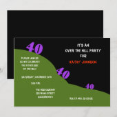 Over the Hill 40th Birthday Party Uitnodigingen (Voorkant / Achterkant)