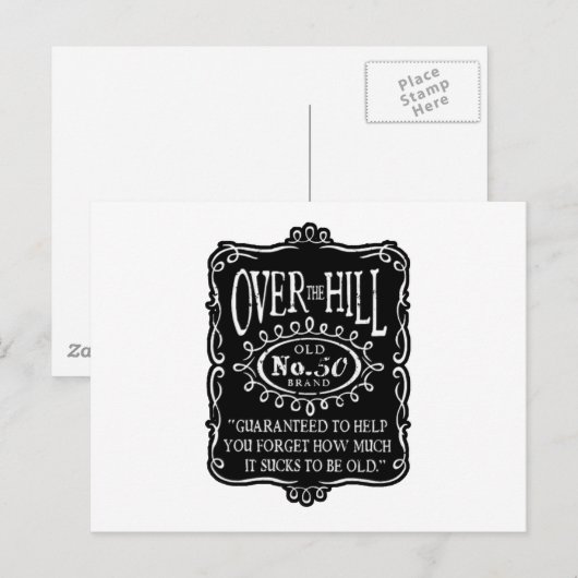Over The Hill 50ste verjaardag Briefkaart (Voorkant / Achterkant)