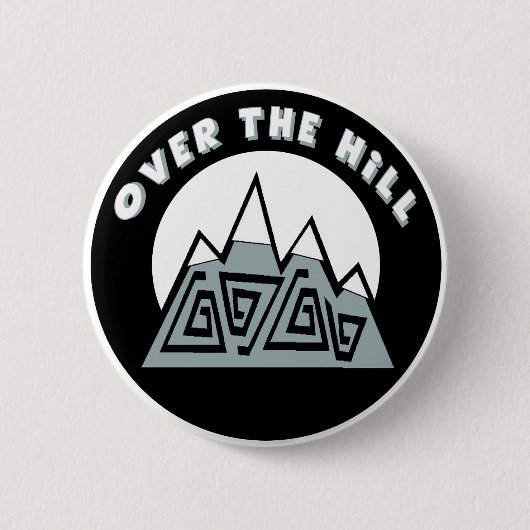 Over The Hill 50th Birthday Button (Voorkant)
