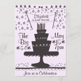 Over the Hill 50th Birthday Invitation Kaart