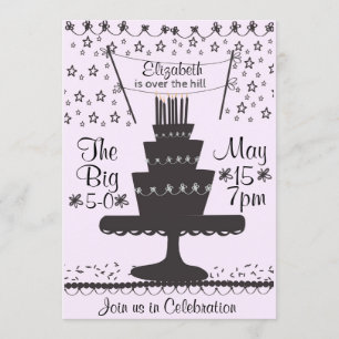 Over the Hill 50th Birthday Invitation Kaart