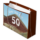 Over the Hill 50th Birthday Milestone Groot Cadeauzakje (Voorkant Gekanteld)