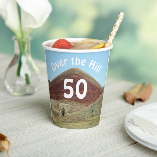 Over the Hill 50th Birthday Milestone Papieren Bekers (Insitu)