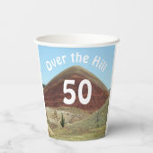 Over the Hill 50th Birthday Milestone Papieren Bekers (Achterkant)