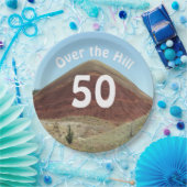 Over the Hill 50th Birthday Milestone Papieren Bordje (Feest)