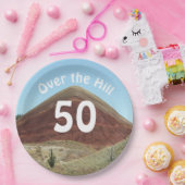 Over the Hill 50th Birthday Milestone Papieren Bordje (Feest)