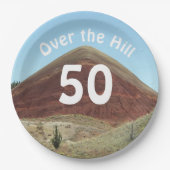 Over the Hill 50th Birthday Milestone Papieren Bordje (Voorkant)