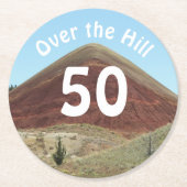 Over the Hill 50th Birthday Milestone Ronde Kartonnen Onderzetter (Voorkant)