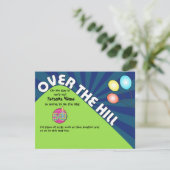 Over the Hill 50th Birthday nodigt Aanpasbare teks Kaart (Staand voorkant)