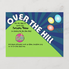 Over the Hill 50th Birthday nodigt Aanpasbare teks Kaart