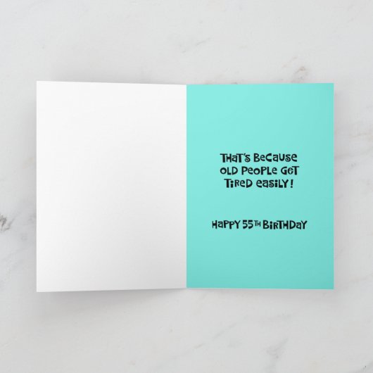 "Over the Hill" 55th Birthday Kaart (Binnen)