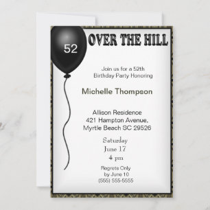 Over the Hill  Age Birthday Invitation Kaart