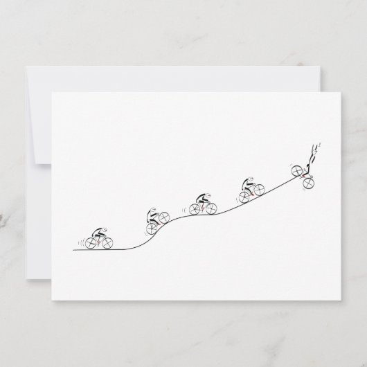 Over the Hill Bicyclist Birthday Kaart (Voorkant)