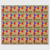 Over the Hill Birthday Balloons Wrapping Paper Cadeaupapier (Vlak)