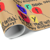 Over the Hill Birthday Balloons Wrapping Paper Cadeaupapier (Rol Hoek)